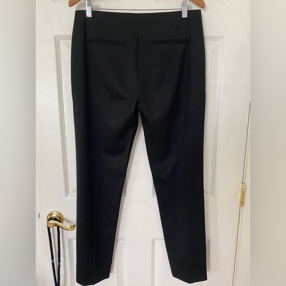 The Kooples Womens Black Suit Wool Trouser, Leather Trim 40 FR / 30” - Picture 4 of 7